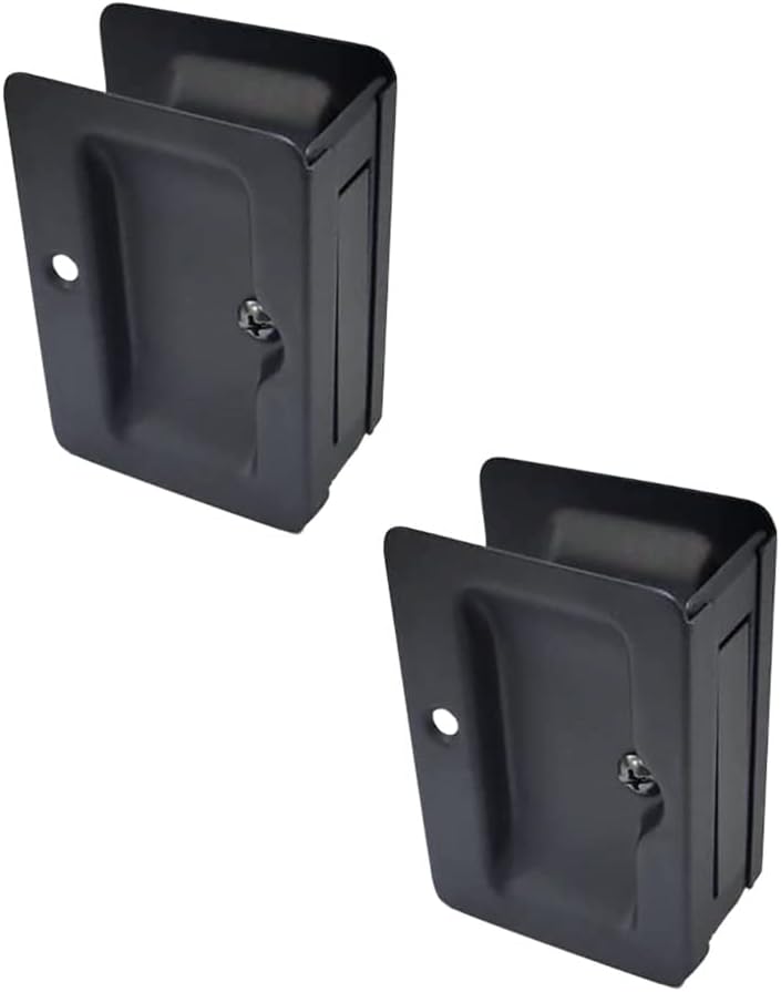 QCAA Premium Solid Brass Rectangular Pocket Door Pulls, Matte Black
