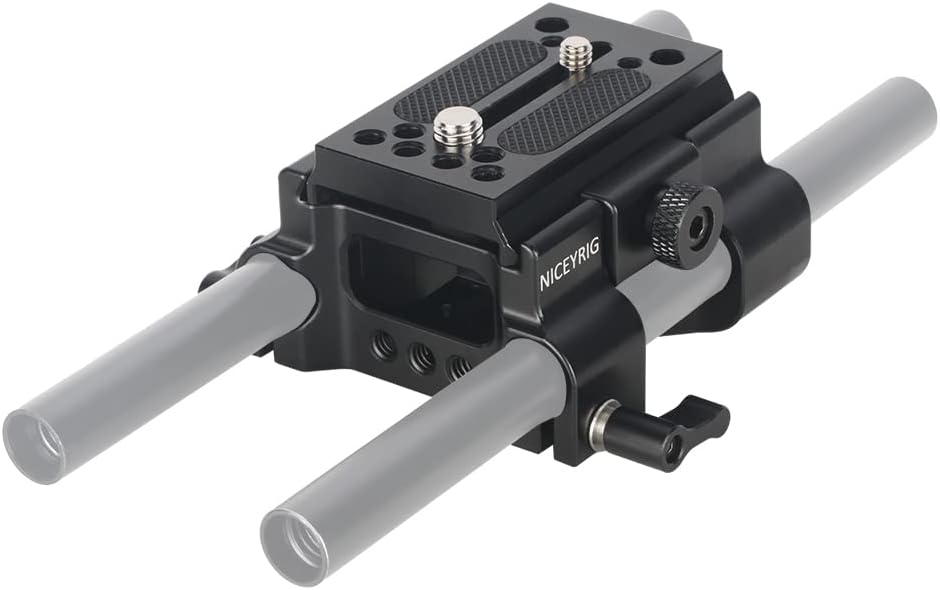 NICEYRIG Quick Release 15mm Rod Base Plate for Tripod Use