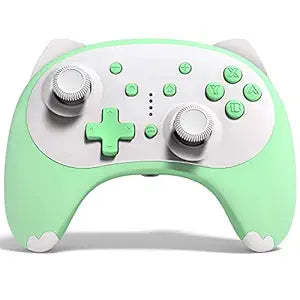 KINGEAR Wireless Switch Controller with Cute Cat Design for Gaming