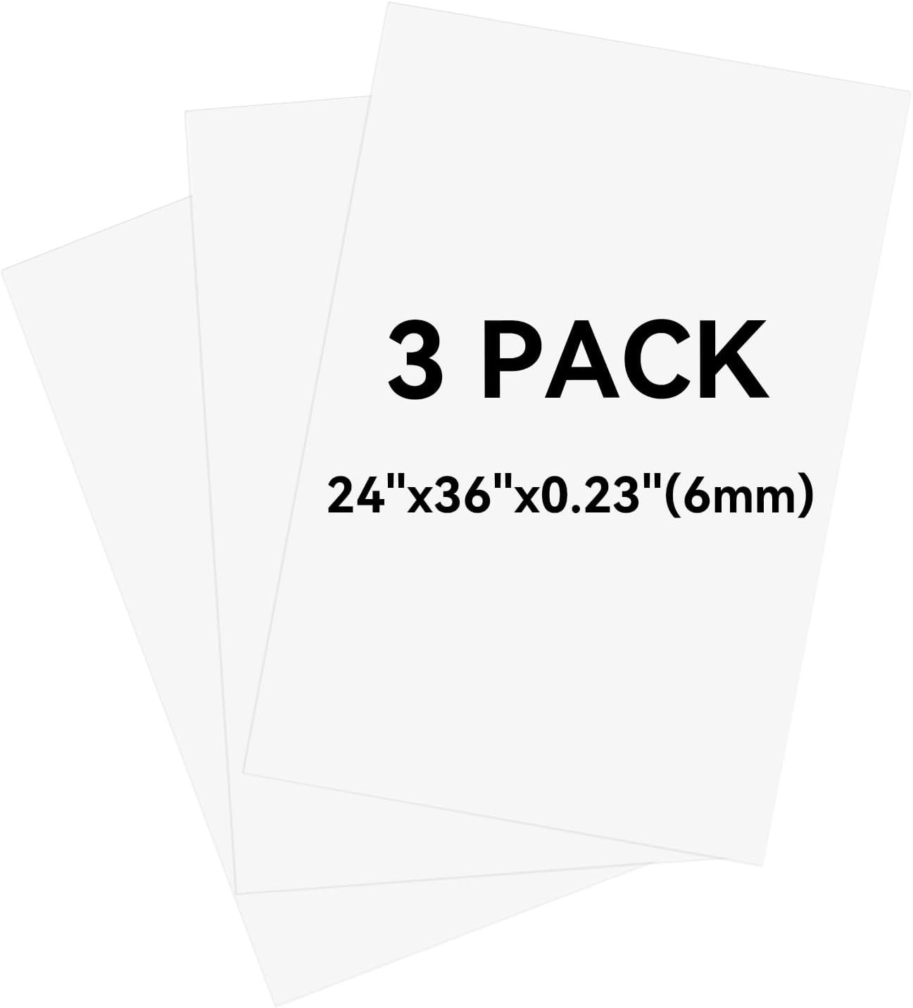 3 Pack White Foam Board 24x36 for Crafting and Displaying