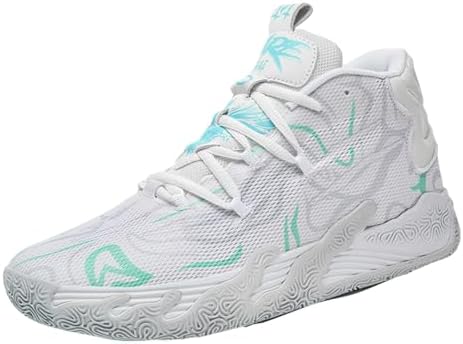 Men's Lace Up High Top Basketball Shoes for Outdoor Fitness