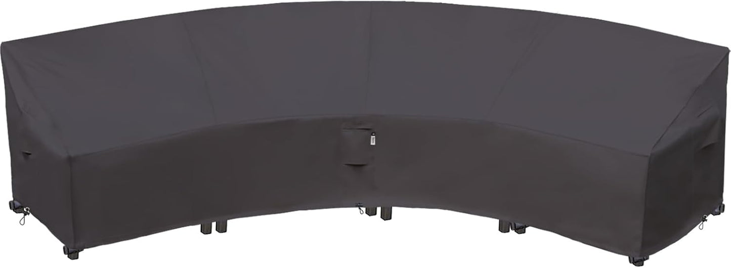 Curved Patio Furniture Cover for Outdoor Sectional Sofa 190in