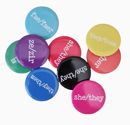 Pride and Pronouns Customisable Gender Pronouns Pin Badges Pack