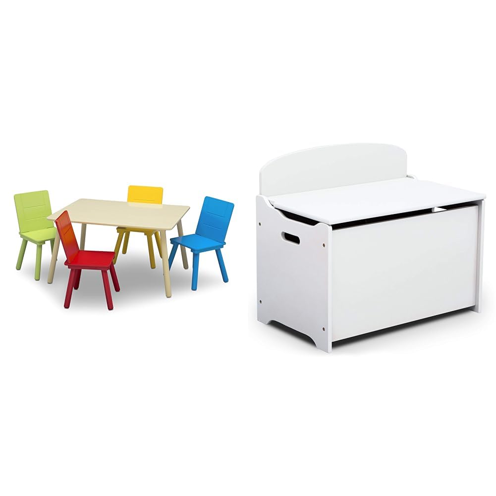 Delta Children Kids Table and Chair Set with MySize Deluxe Toy Box