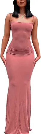 KLLPNW Womens Spaghetti Strap Bodycon Maxi Dress for All Occasions