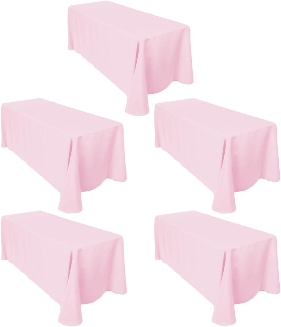 90x132 Inch Pink Rectangular Tablecloths for Elegant Events