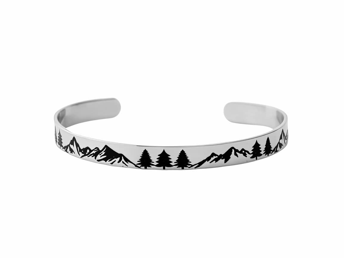 Stainless Steel Forest Cuff - Wanderlust Gift