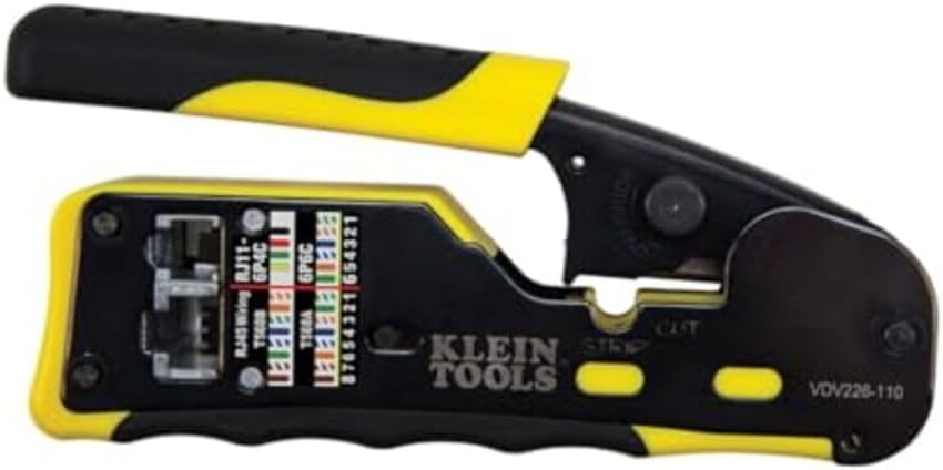 Klein Tools VDV226-110 Crimper for RJ11/RJ12 and RJ45 Connectors