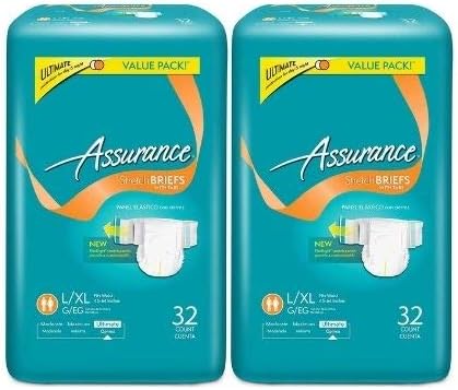 Ultimate Absorbency Assurance Briefs, 64 Count