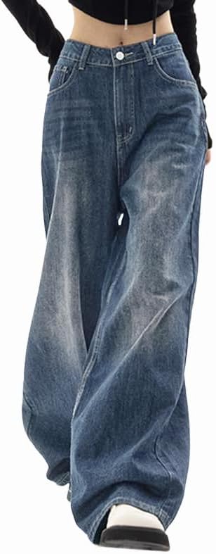 EMMIOL Wide Leg Baggy Jeans for Women - High Waist Y2K Style
