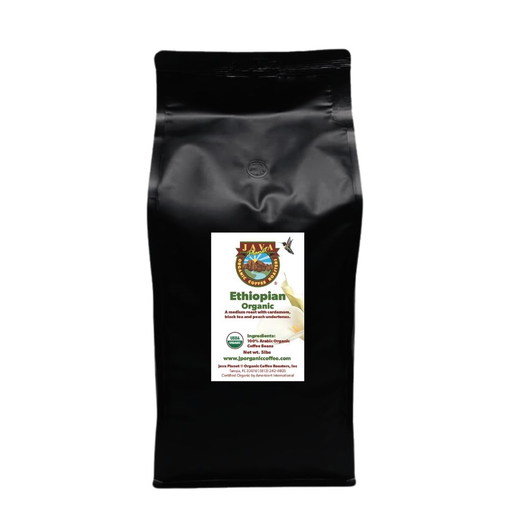 Low Acid Organic Coffee Whole Bean - Ethiopian Medium Roast