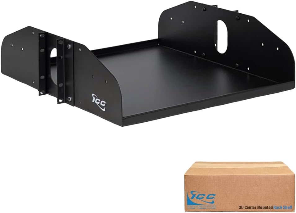 Heavy-Duty 3U Center-Mount Rack Shelf for Network Equipment