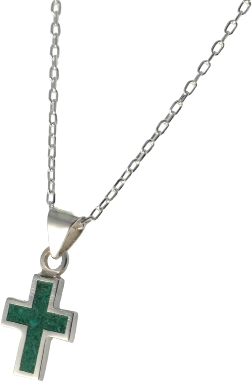 Handmade Sterling Silver Gemstone Cross Pendant Necklace for All