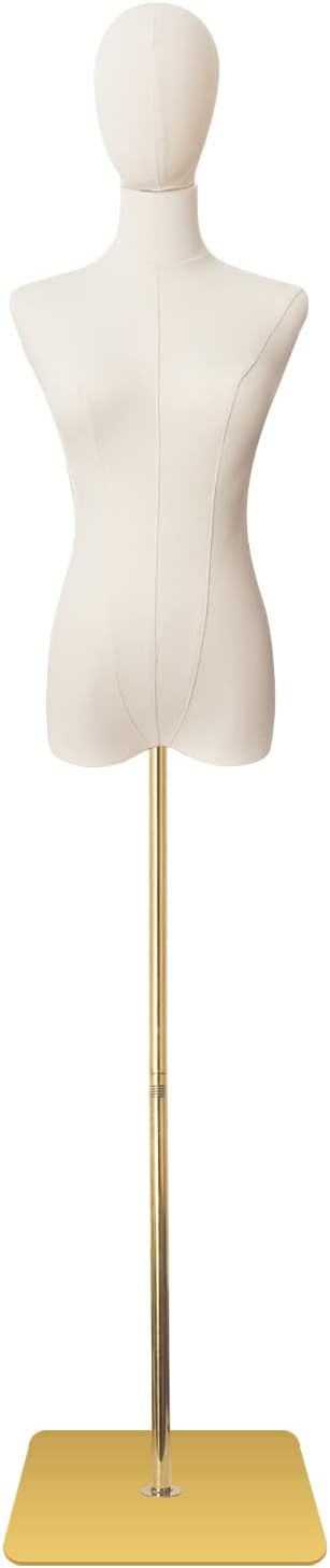 Female Mannequin Torso Dress Form with Adjustable Height Stand