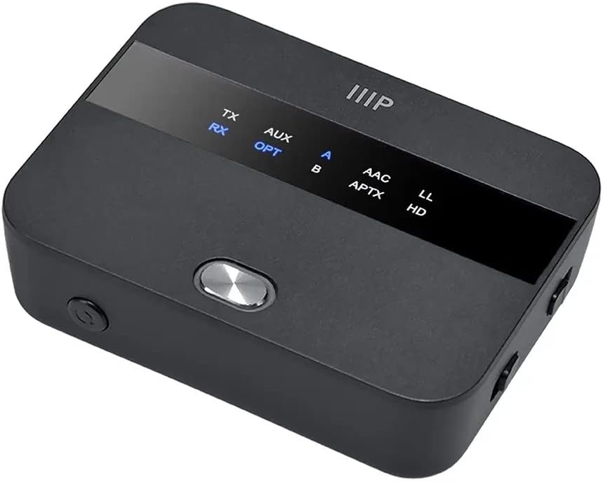 Monoprice Bluetooth 5 Transmitter/Receiver - Ultra Long Range, Hi-Res Audio, 25H Playback