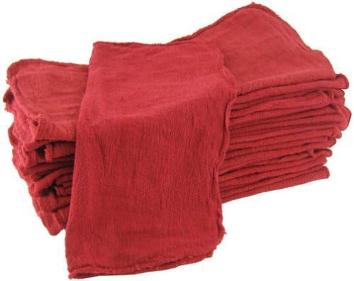 HMF Shop Towels Red-Commercial Grade 100% Cotton for Industrial Use