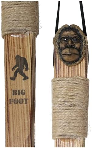Rustic Axentz 38 Kids Wood Hiking Pole with Big Foot Carving