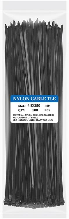 100 Heavy Duty Black Zip Ties - Secure & Durable Solution