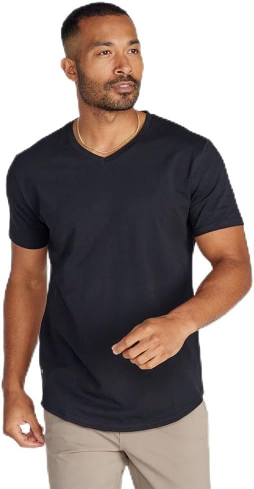 BYLT Men's Drop-Cut V-Neck T-Shirt for Modern Athletic Fit