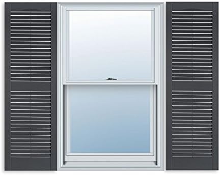 Exterior Solutions Standard Louver Vinyl Shutter in Dark Gray