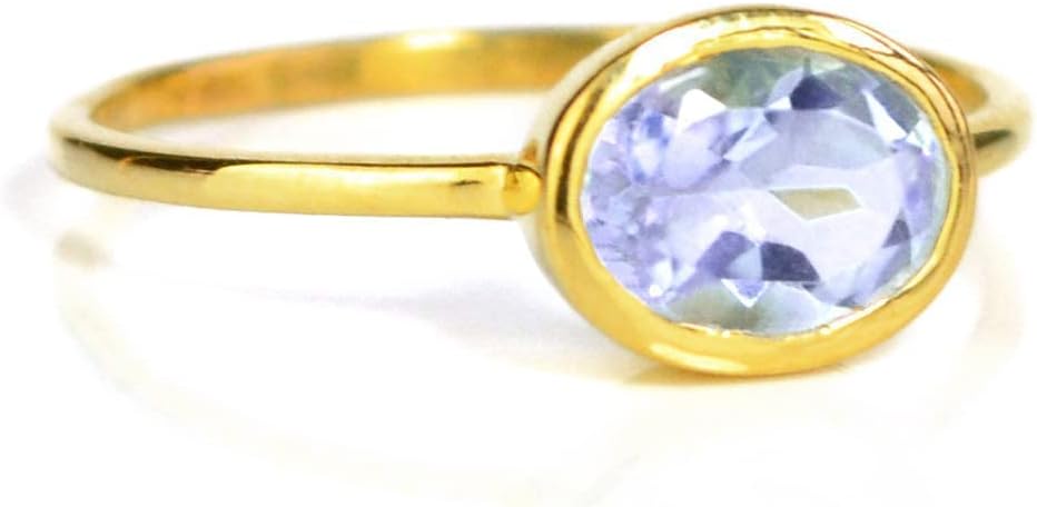 Tiny Oval Gemstone Stacking Ring for Everyday Wear and Style