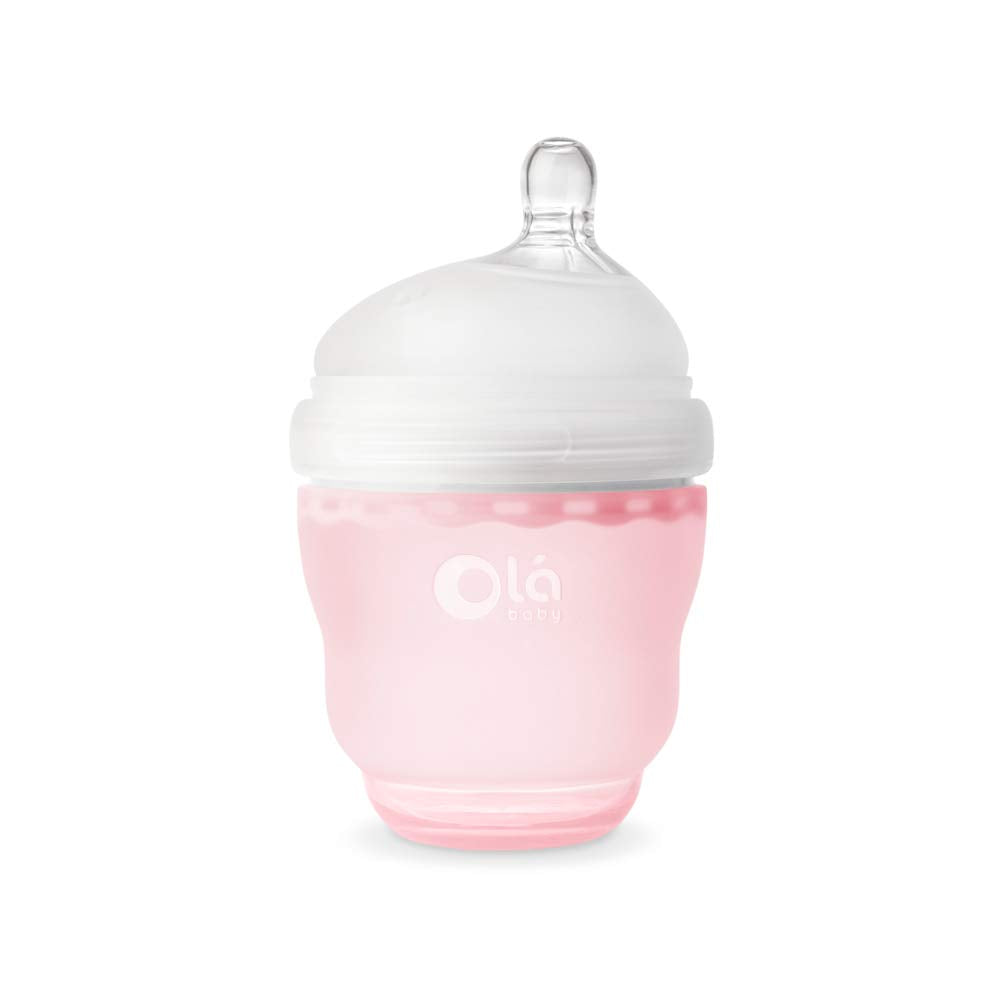 Olababy Silicone Anti-Colic Baby Bottle 4oz Rose