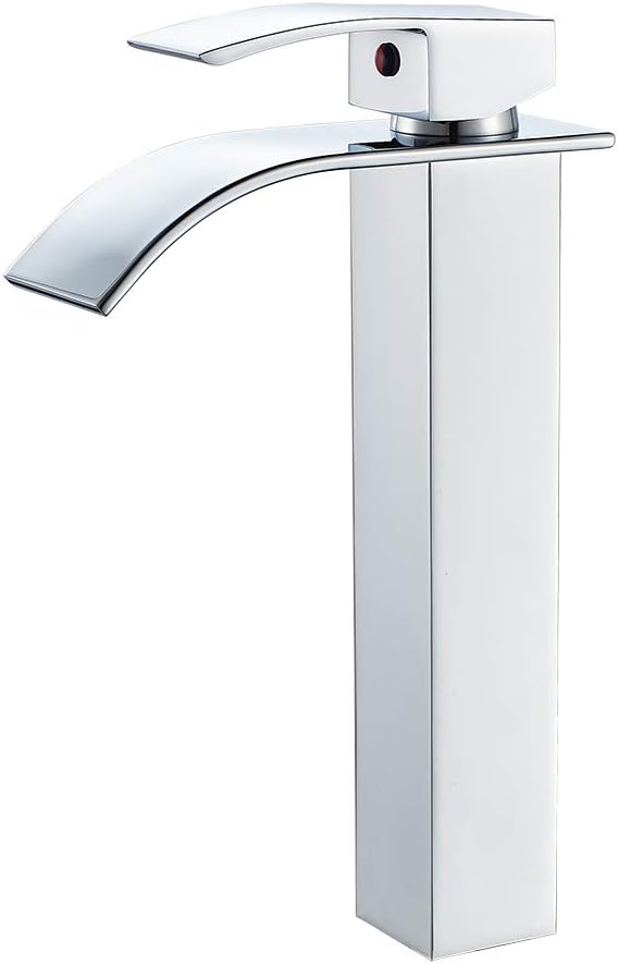 VOTON Vessel Sink Faucet Chrome Modern Tall Waterfall Design