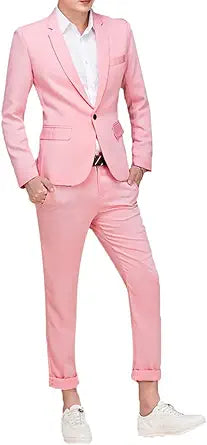 Cloudstyle Men's Slim Fit Formal Suit with One Button Design
