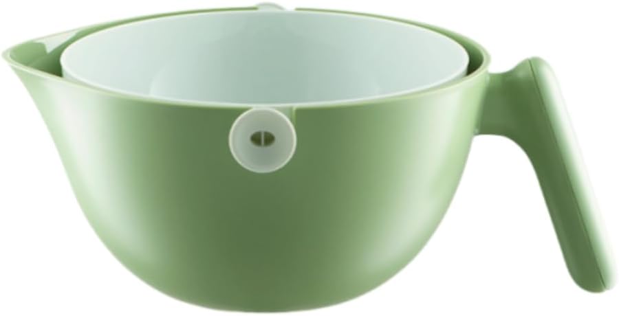 Avocado Green Fruit Wash Bowl - Easy Cleaning!