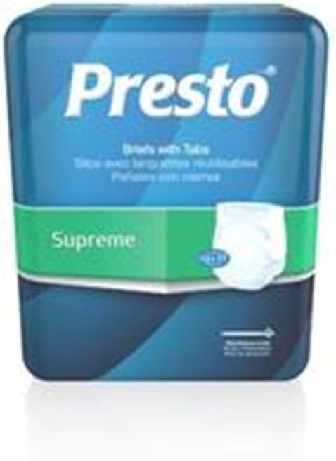 Presto Supreme Full Fit Incontinence Diapers - XL Disposable Diapers for Ultimate Comfort