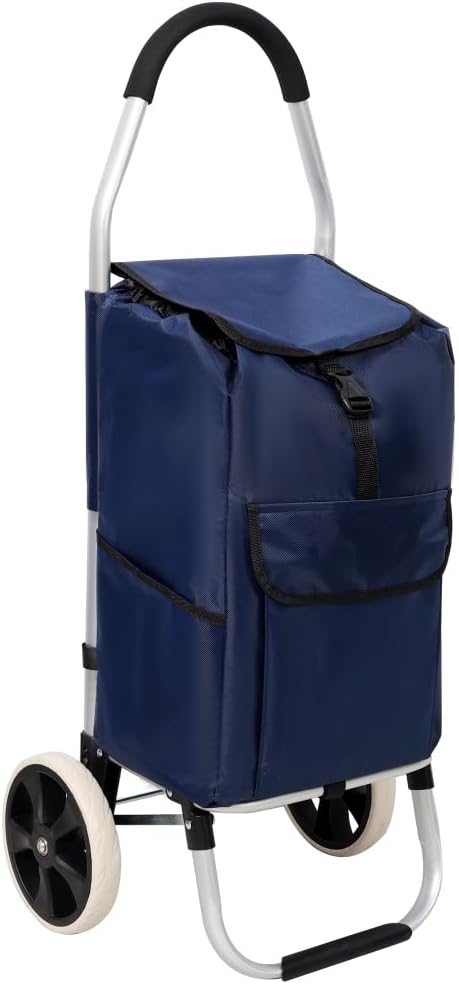 Heavy Duty Foldable Shopping Trolley with Wheels for Groceries
