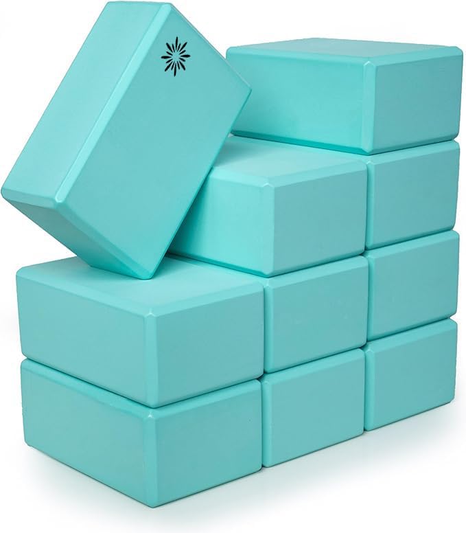 Sunshine Yoga 4in Yoga Block - 10 Pack EVA Foam for Stability