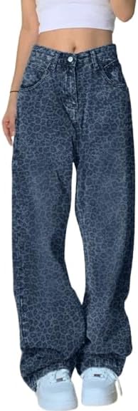 Vintage Wide Leg Denim Jeans for Women - Casual Trousers