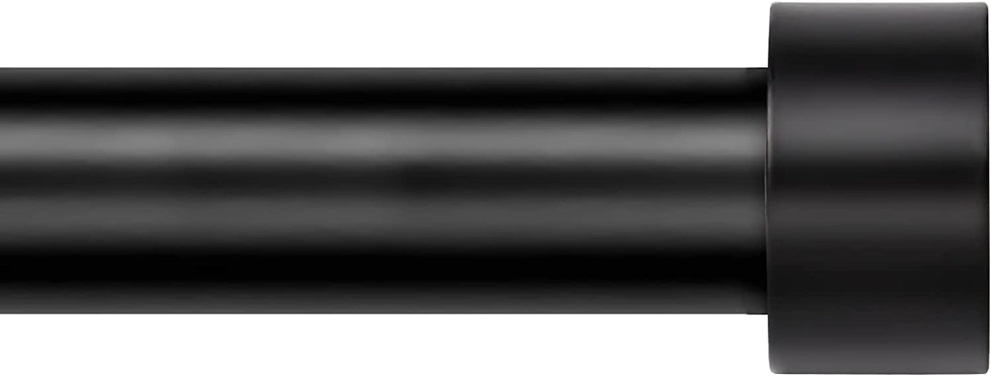 Adjustable Heavy Duty Black Curtain Rod Set
