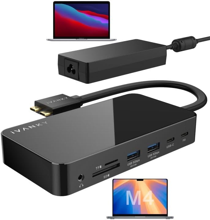 iVANKY 12-in-2 FusionDock 1 for M4 MacBook Dual Monitor Setup