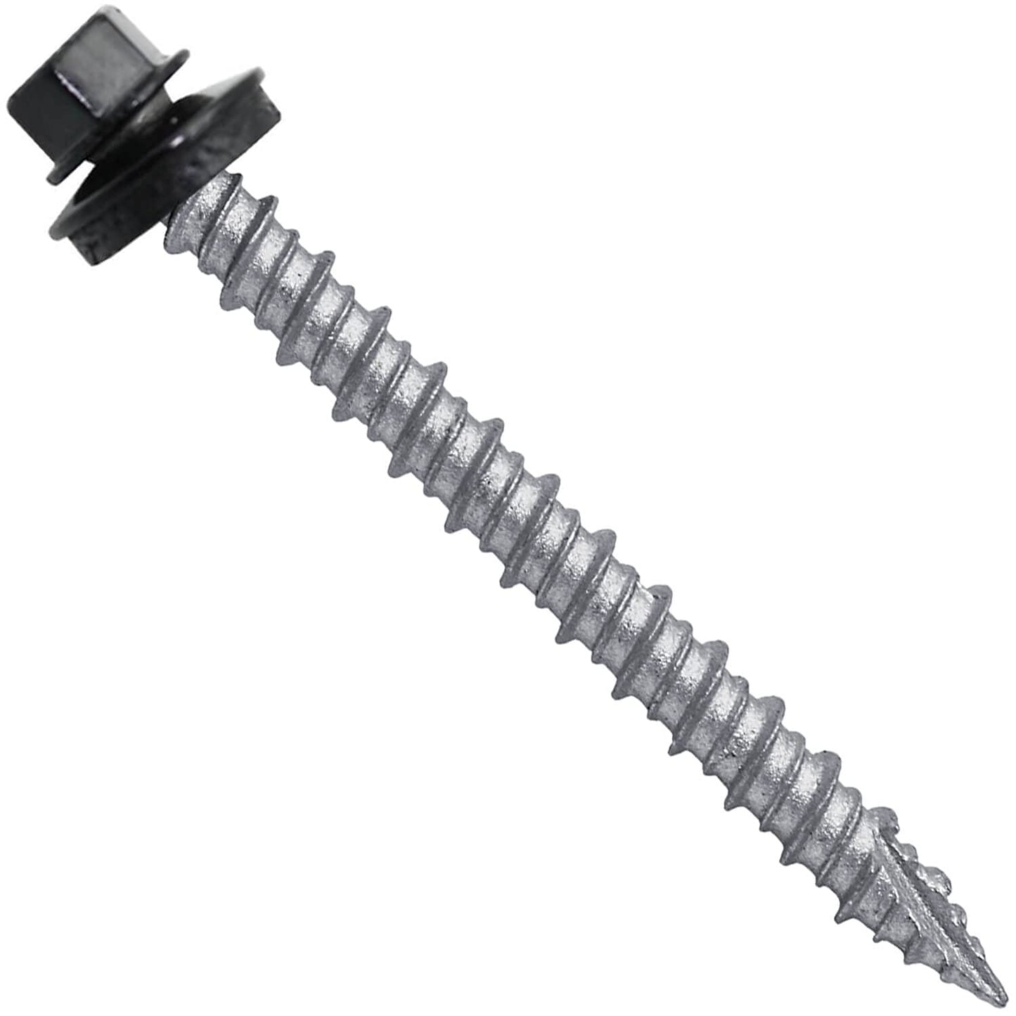 Metal Roofing Screws: 250 Pack of 10 x 2 in Black Hex Head
