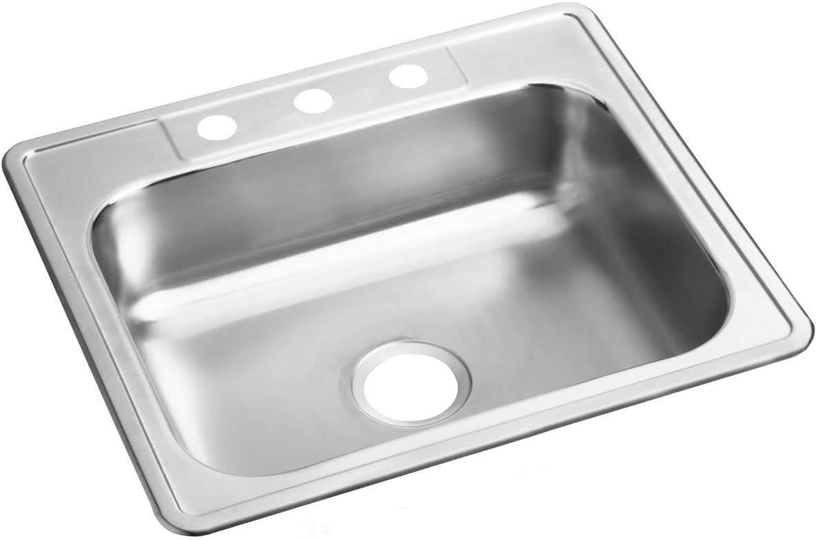 Elkay D12522 Dayton 25 Drop In Single Basin Kitchen Sink