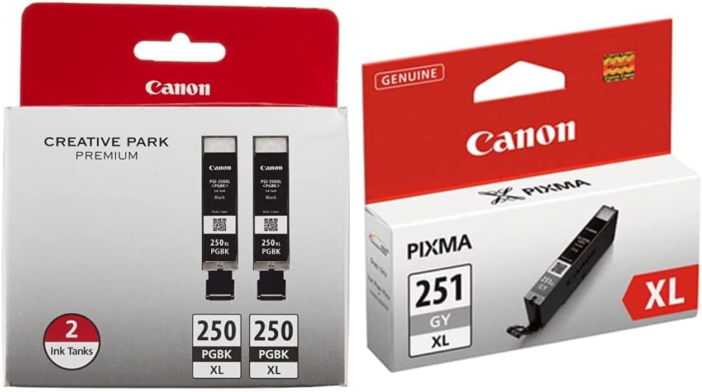 Canon PGI-250XL Black and CLI-251XL Gray Ink Cartridges Pack
