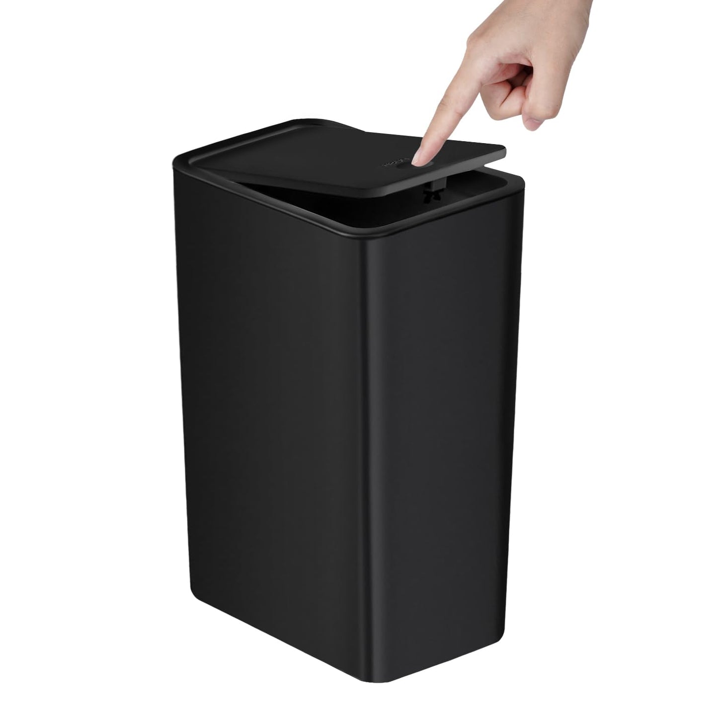 10L Slim Pop-Up Lid Trash Can by TIPGO - Black
