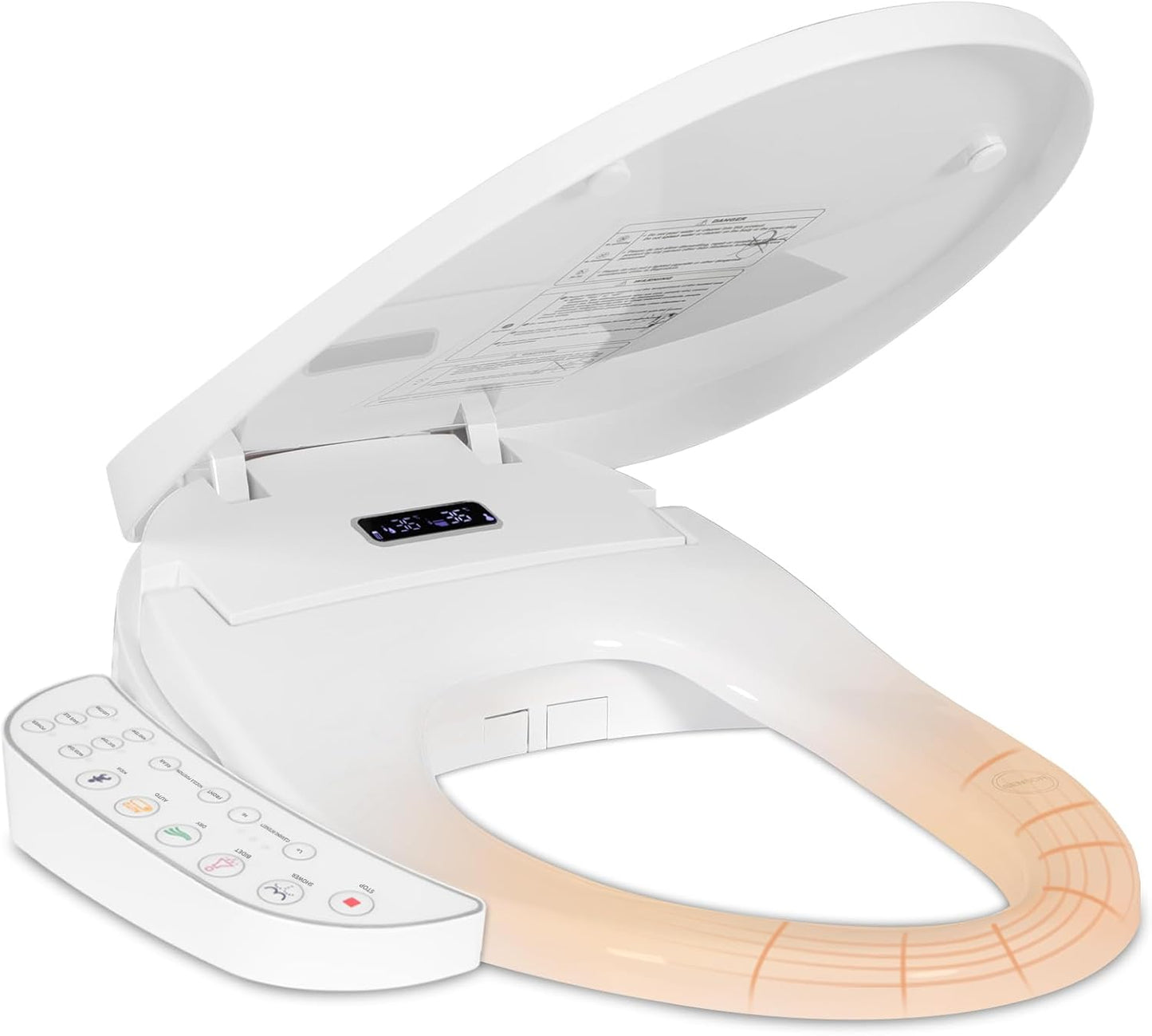 Smart Heated Toilet Seat with Bidet & Self-Cleaning Nozzle