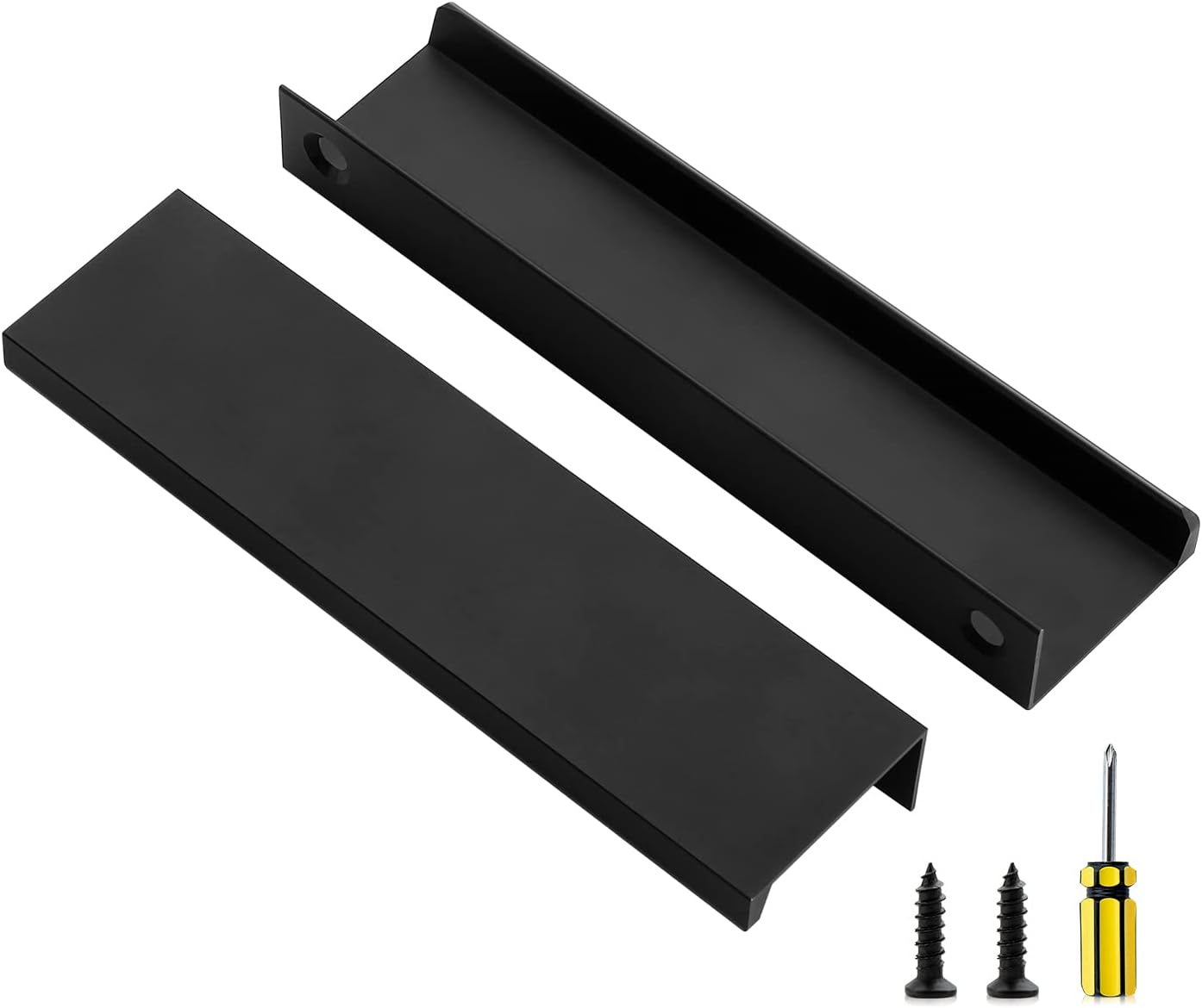 Ravinte 30 Pack Finger Pulls for Cabinets - Matte Black Edge Pulls