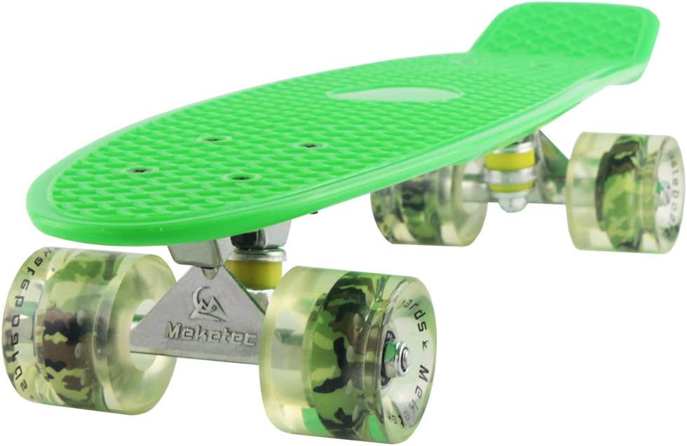 Meketec 22 Inch Mini Cruiser Skateboard for Kids and Beginners