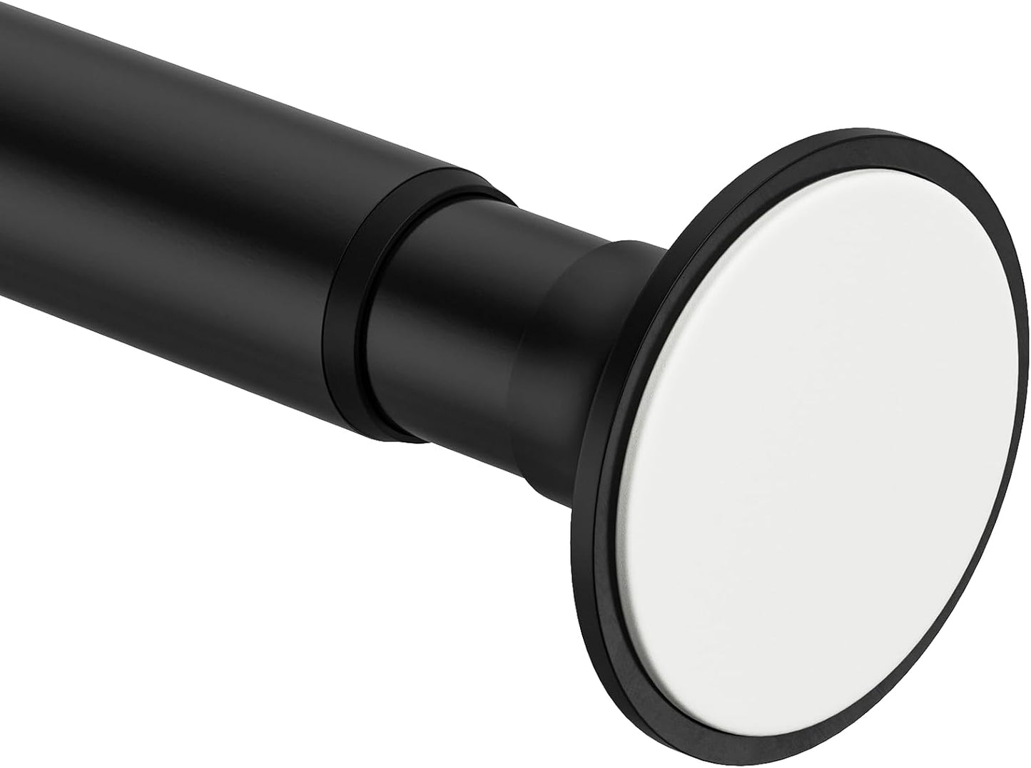 Adjustable Matte Black Shower Rod, No Drill Install