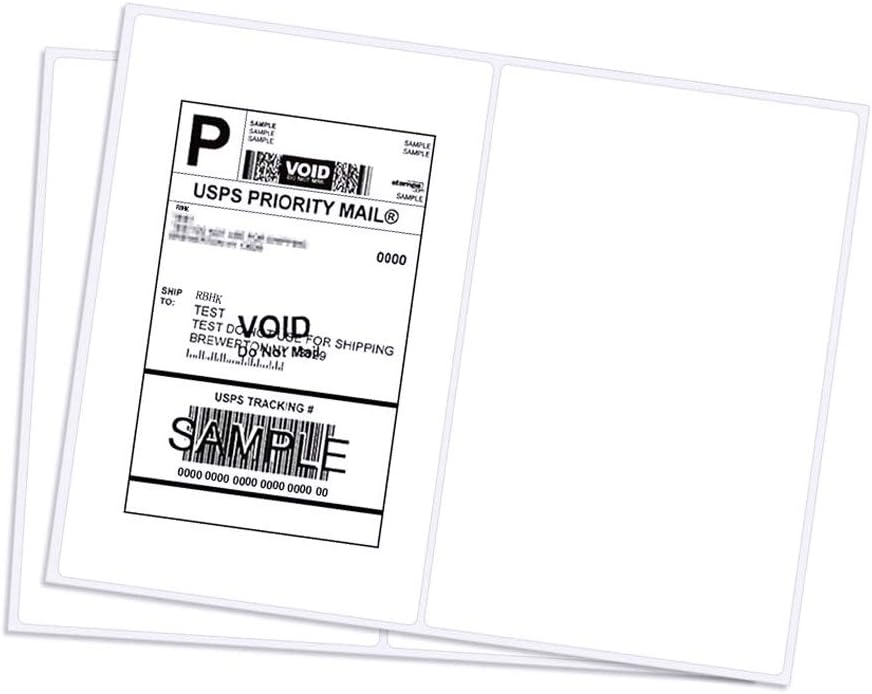 200 Half Sheet Self Adhesive Shipping Labels by RyhamPaper