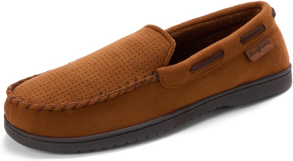 Keaton Memory Foam Indoor Outdoor Moccasin Slippers for Men