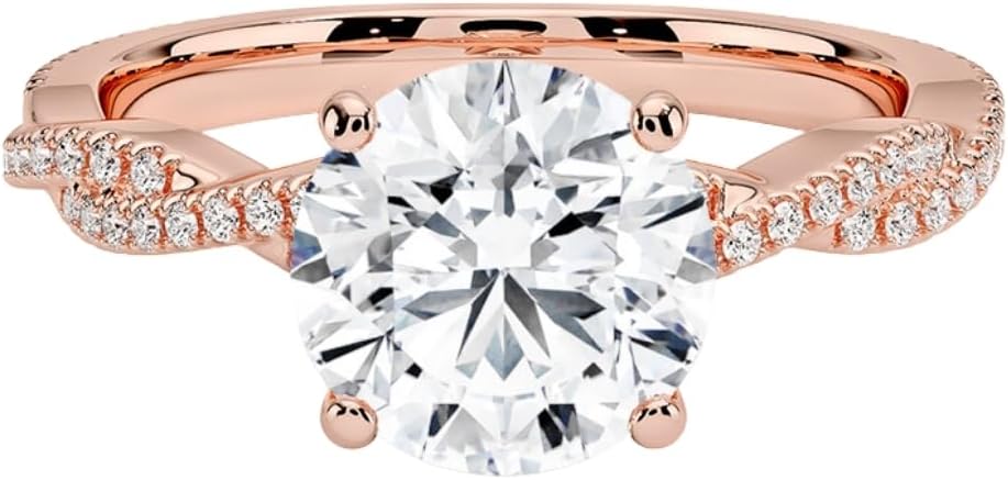 1-3 CT Moissanite Engagement Ring in Solid Gold & Silver