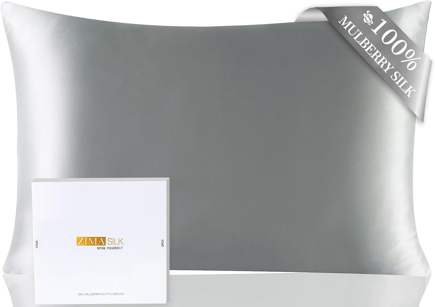 ZIMASILK 100% Pure Mulberry Silk Pillowcase for Hair and Skin