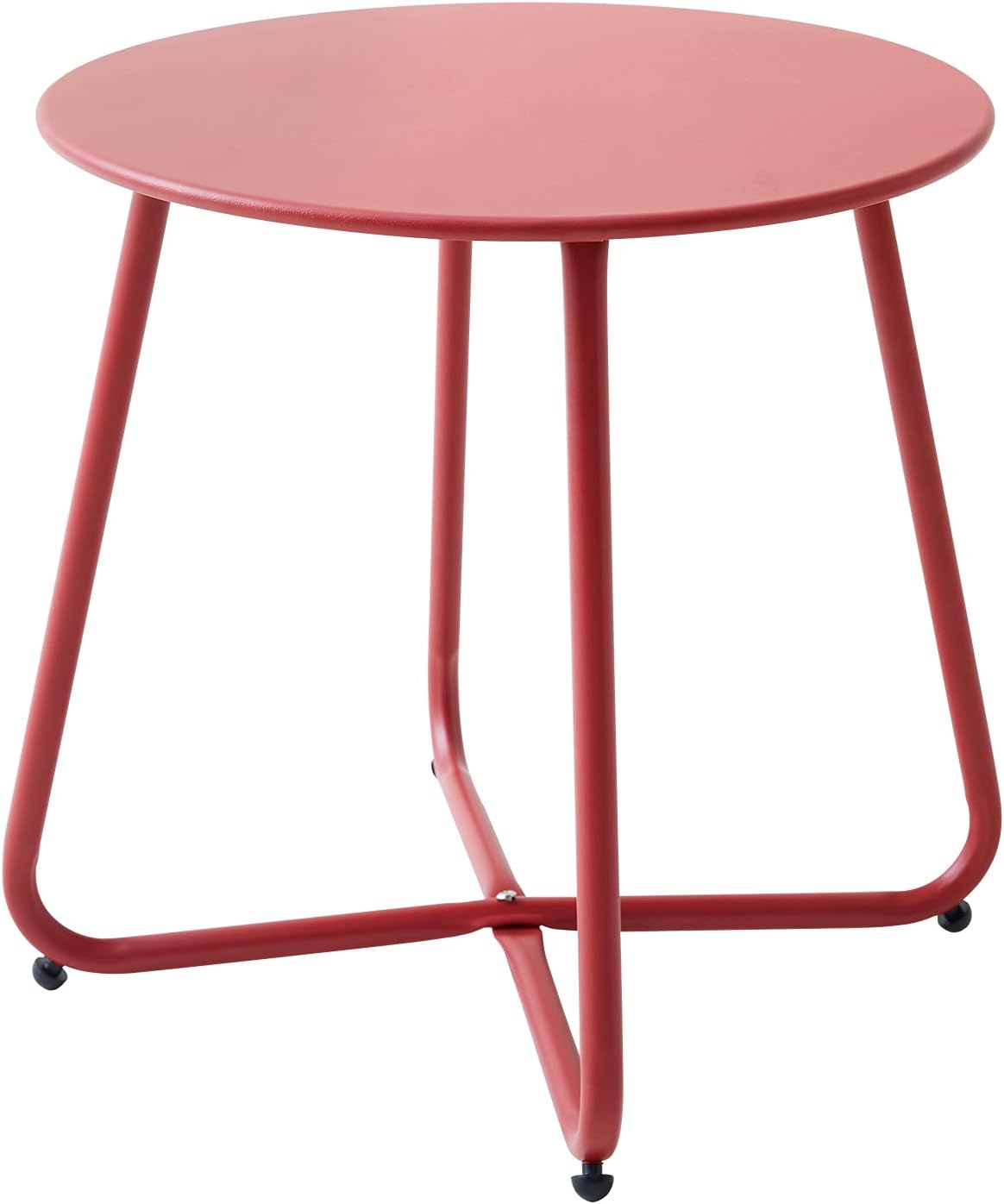 Patio Small Side Table Waterproof Round Metal Steel for Outdoors