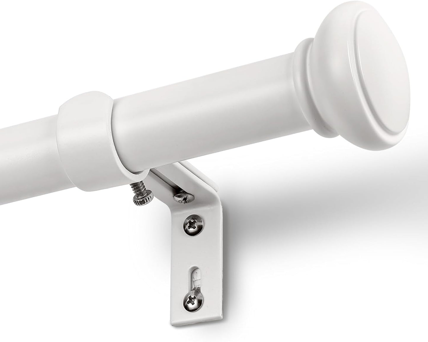 Adjustable 72-144 White Curtain Rod Set