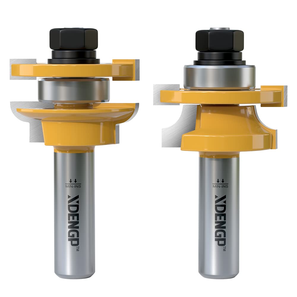 2PCS Round Over Rail and Stile Router Bits Set for Cabinet Frames